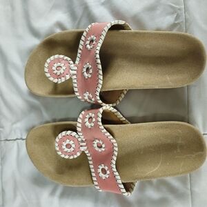Jack Rogers Pink and White Floral Sandals